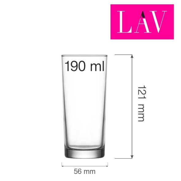 Szklanka wysoka Bern 190ml, LAV (dawniej LV-SUM330A)
