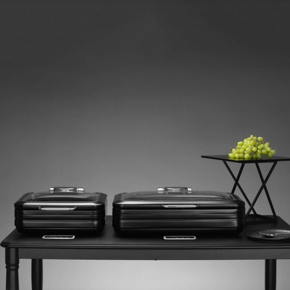 Podgrzewacz indukcyjny ze szklaną pokrywą De Luxe Black, GN 2/3