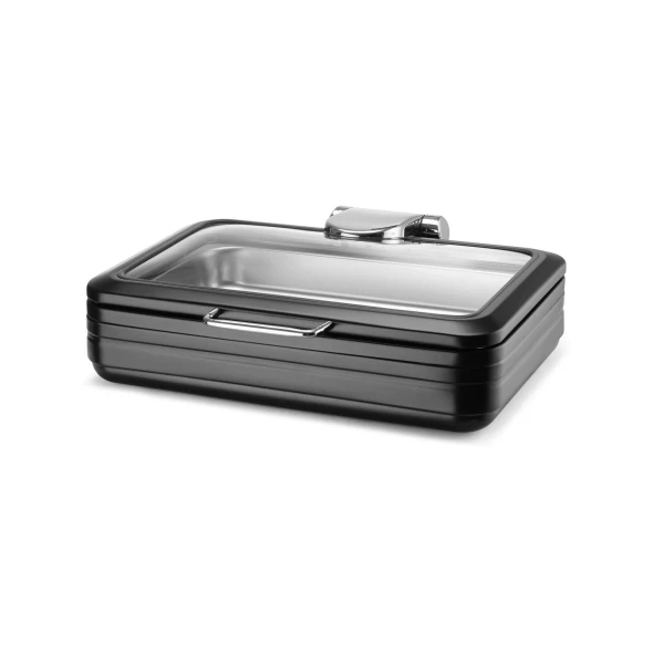 Podgrzewacz indukcyjny ze szklaną pokrywą De Luxe Black, GN 1/1