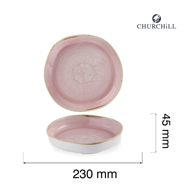 Talerz organiczny z wysokim rantem Stonecast Petal Pink, 230mm