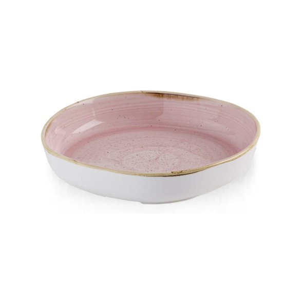 Talerz organiczny z wysokim rantem Stonecast Petal Pink, 230mm