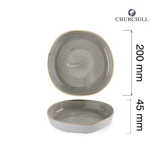 Przejdź do produktu Talerz organiczny z wysokim rantem Stonecast Peppercorn Grey, 200mm