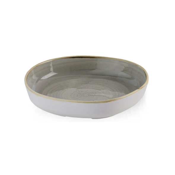 Talerz organiczny z wysokim rantem Stonecast Peppercorn Grey, 200mm