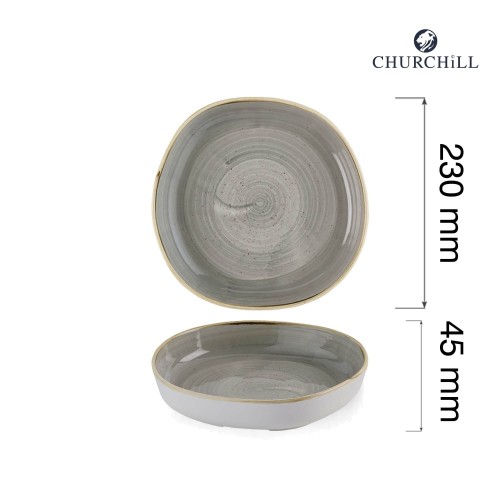 Przejdź do produktu Talerz organiczny z wysokim rantem Stonecast Peppercorn Grey, 230mm