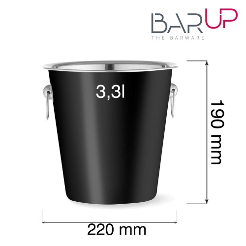 Przejdź do produktu Wiadro do szampana, BarUp, 3,3L, czarny, ⌀220x(H)190mm