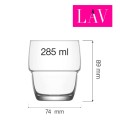 Szklanka niska Valetta, 285ml, LAV (dawniej LV-GLT339Z)