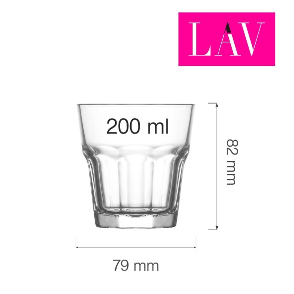 Szklanka niska do wody Amsterdam 200 ml, LAV (dawniej LV-ARA218Z)