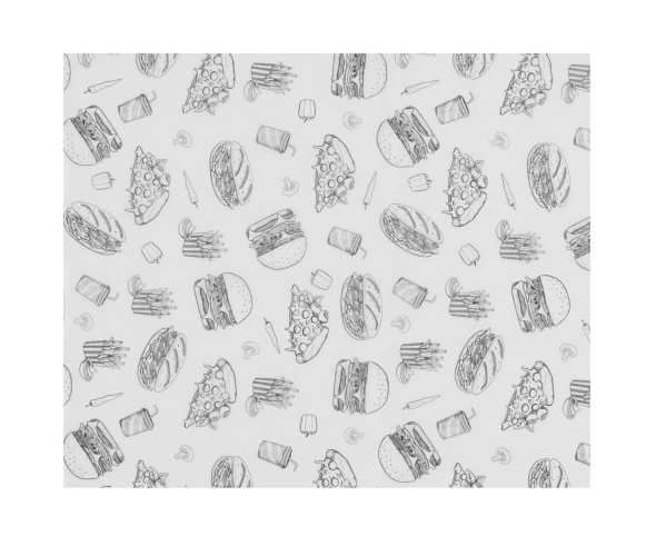 Papier pergaminowy, HENDI, 500 szt.,  wzóf Fast Food 200x250mm 678268
