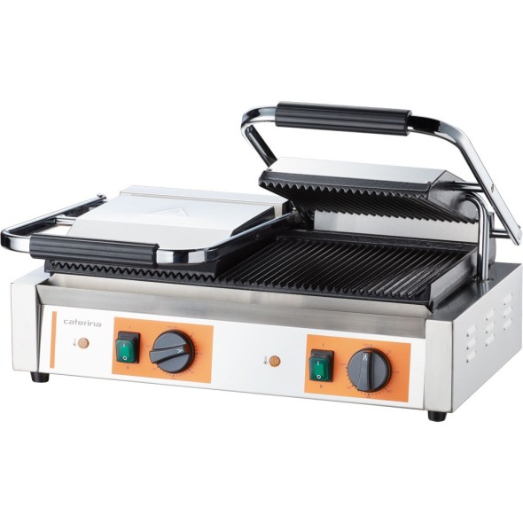 Kontakt grill podwójny ryflowany, P 3.6 kW Stalgast 742028