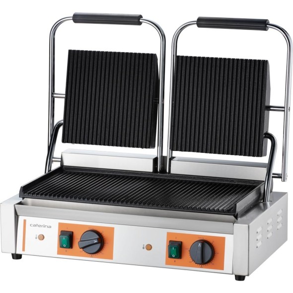 Kontakt grill podwójny ryflowany, P 3.6 kW Stalgast 742028