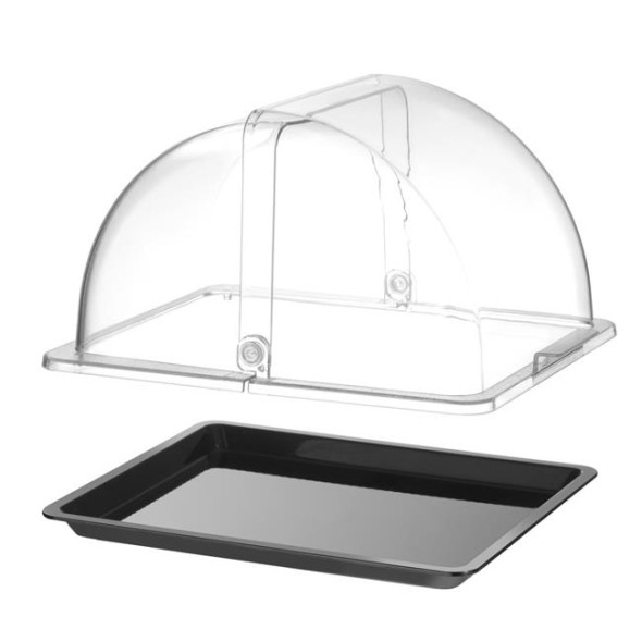 Witrynka roll-top, HENDI, GN 1/2, czarny, 325x265mm, Prostokątny 427569