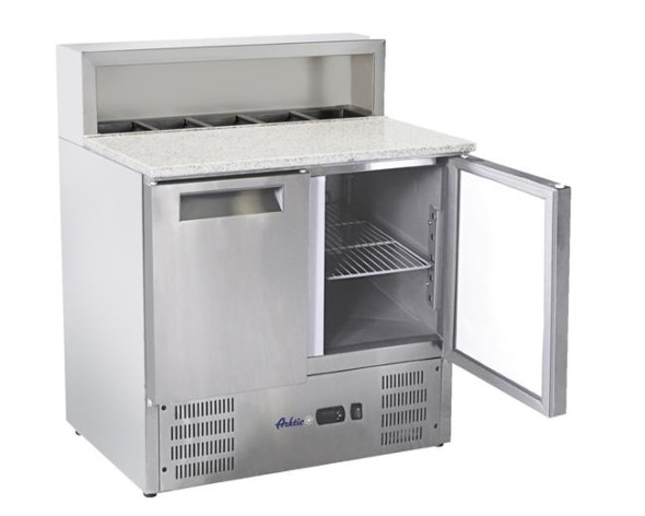 Stół chłodniczy z nadstawą i blatem granitowym, Arktic, 247L, 230V/145W, 900x700x(H)1070mm Wariant podstawowy