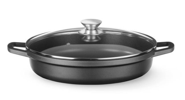 Garnek z powłoką nieprzywierającą, HENDI, 4,3L, czarny, 425x332x(H)70mm , 611012