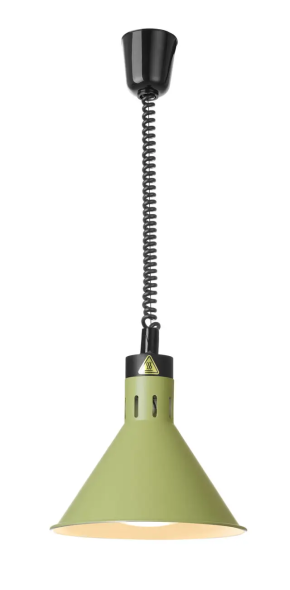 Lampa do podgrzewania potraw wisząca, stożkowa, HENDI, zielony, 230V/250W, ⌀275x(H)250mm 273920