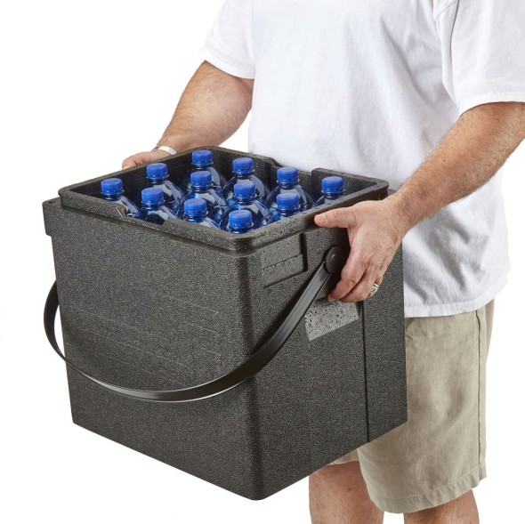Pojemnik termoizolacyjny CAMBRO Cam GoBox® na napoje, ładowany od góry, z paskiem na ramię 35l EPPBEVBKST110