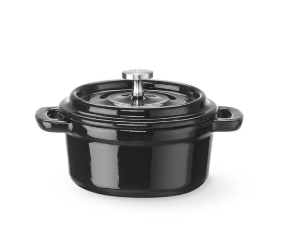 Garnek żeliwny emaliowany, HENDI, 0,27L, czarny, 130x100x(H)48mm Wariant podstawowy