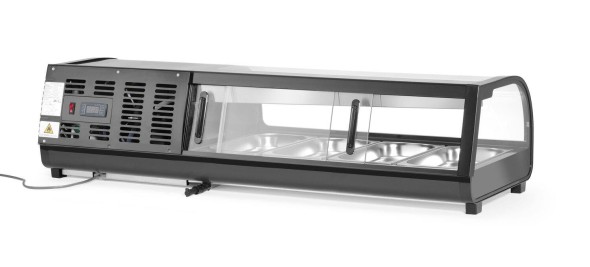 Witryna chłodnicza do sushi Arktic czarna 4x GN 1/3 (H) 40 mm 1177x426x296 mm
