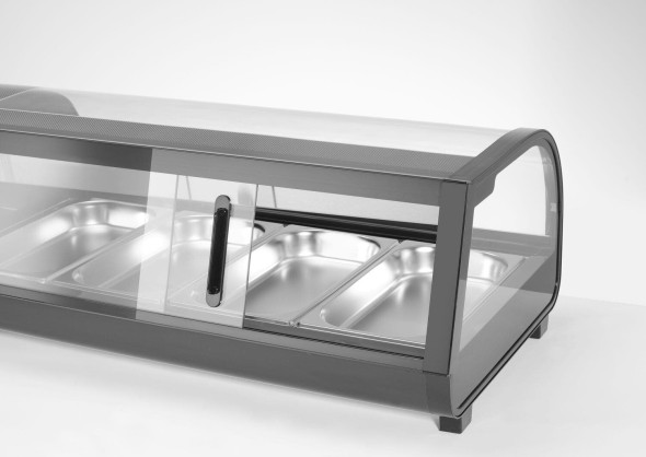 Witryna chłodnicza do sushi Arktic czarna 4x GN 1/3 (H) 40 mm 1177x426x296 mm