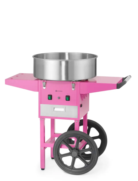 Urządzenie do waty cukrowej z wózkiem, HENDI, Pastelowy różowy, 220-240V/1130W, 948x520x(H)914mm