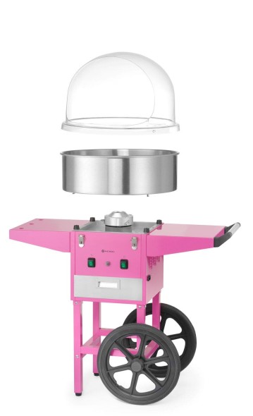 Urządzenie do waty cukrowej z wózkiem, HENDI, Pastelowy różowy, 220-240V/1130W, 948x520x(H)914mm