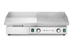 Płyta grillowa w połowie żebrowana, HENDI, Budget Line, 1/2 gładka / ryflowana, 400V/4400W, 720x460x(H)241mm
