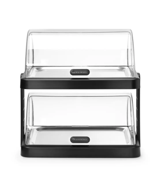 Podwójna witrynka chłodząca roll-top Duo UNIQ, HENDI, czarny, 480x355x(H)480mm
