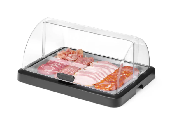 Pojedyncza witrynka chłodząca roll-top Duo UNIQ , HENDI, czarny, 460x355x(H)220mm
