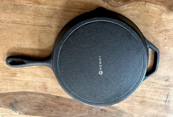 Patelnia żeliwna do grillowania, okrągła, HENDI, 398x265x(H)48mm